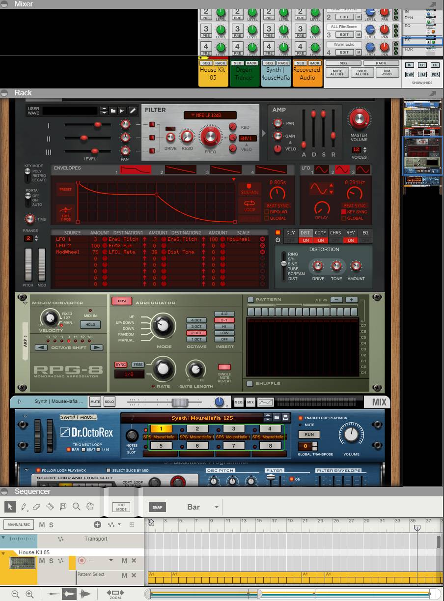 Screenshot of the Reason 12 software instrument interface